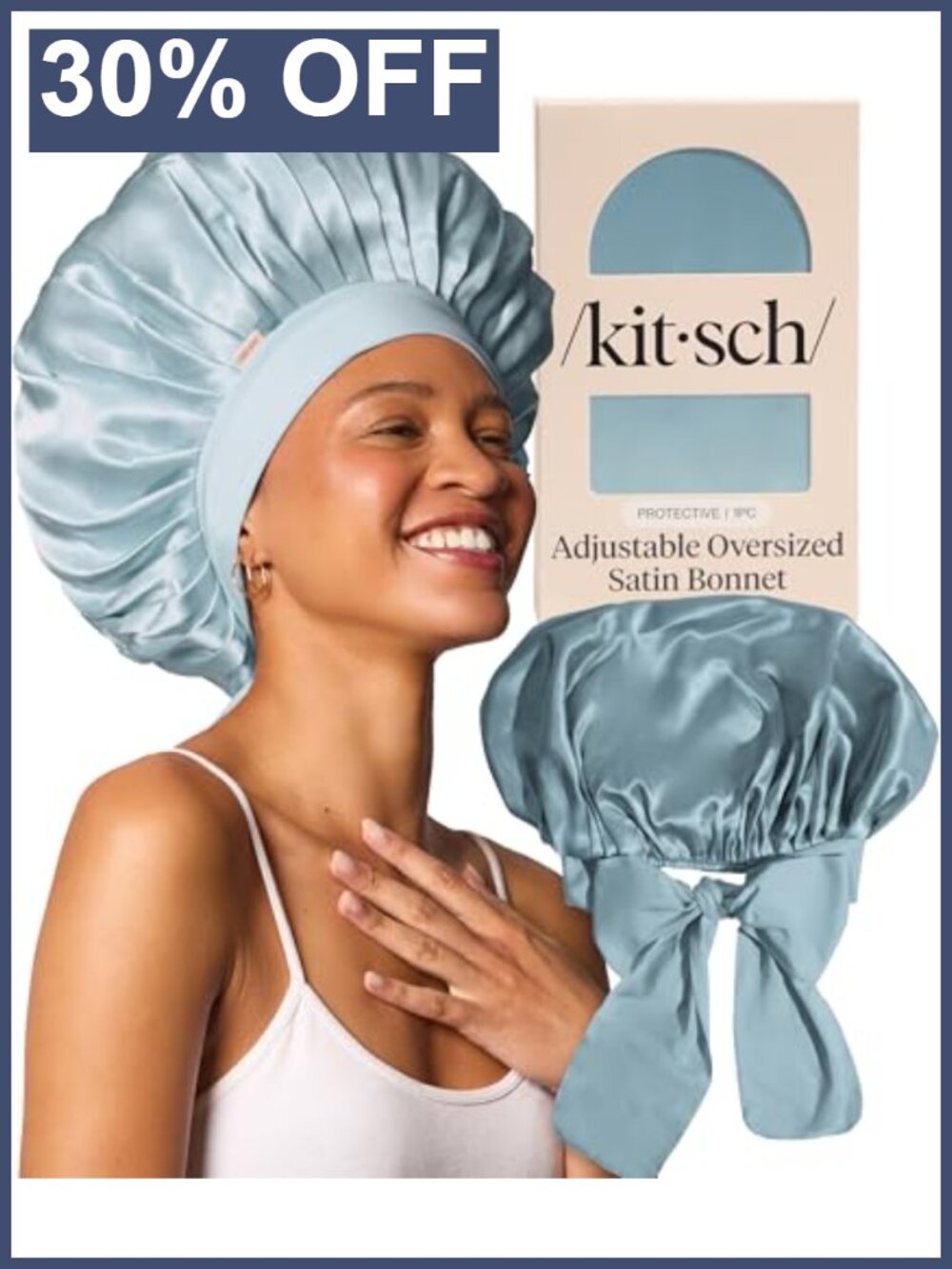 Satin Hair Bonnet for Sleeping - XL Adjustable Tie